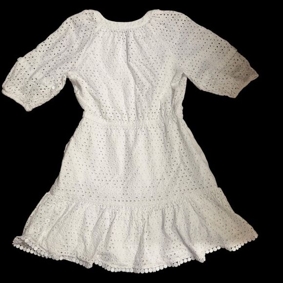 Vince Camuto Cotton Eyelet Tasseled Drawstring Dress Size 10 - Picture 3 of 16